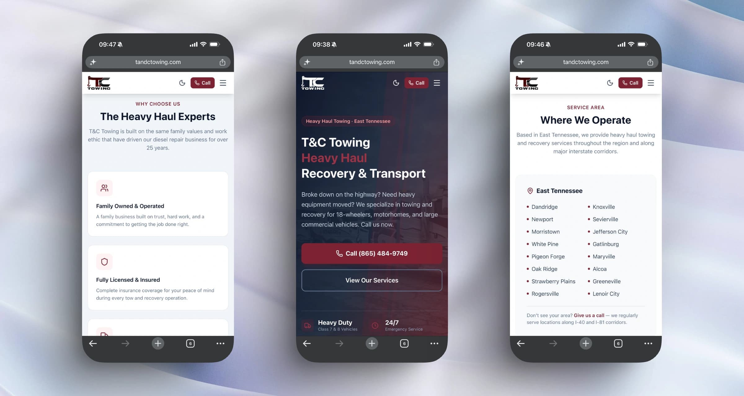 T&C Towing mobile