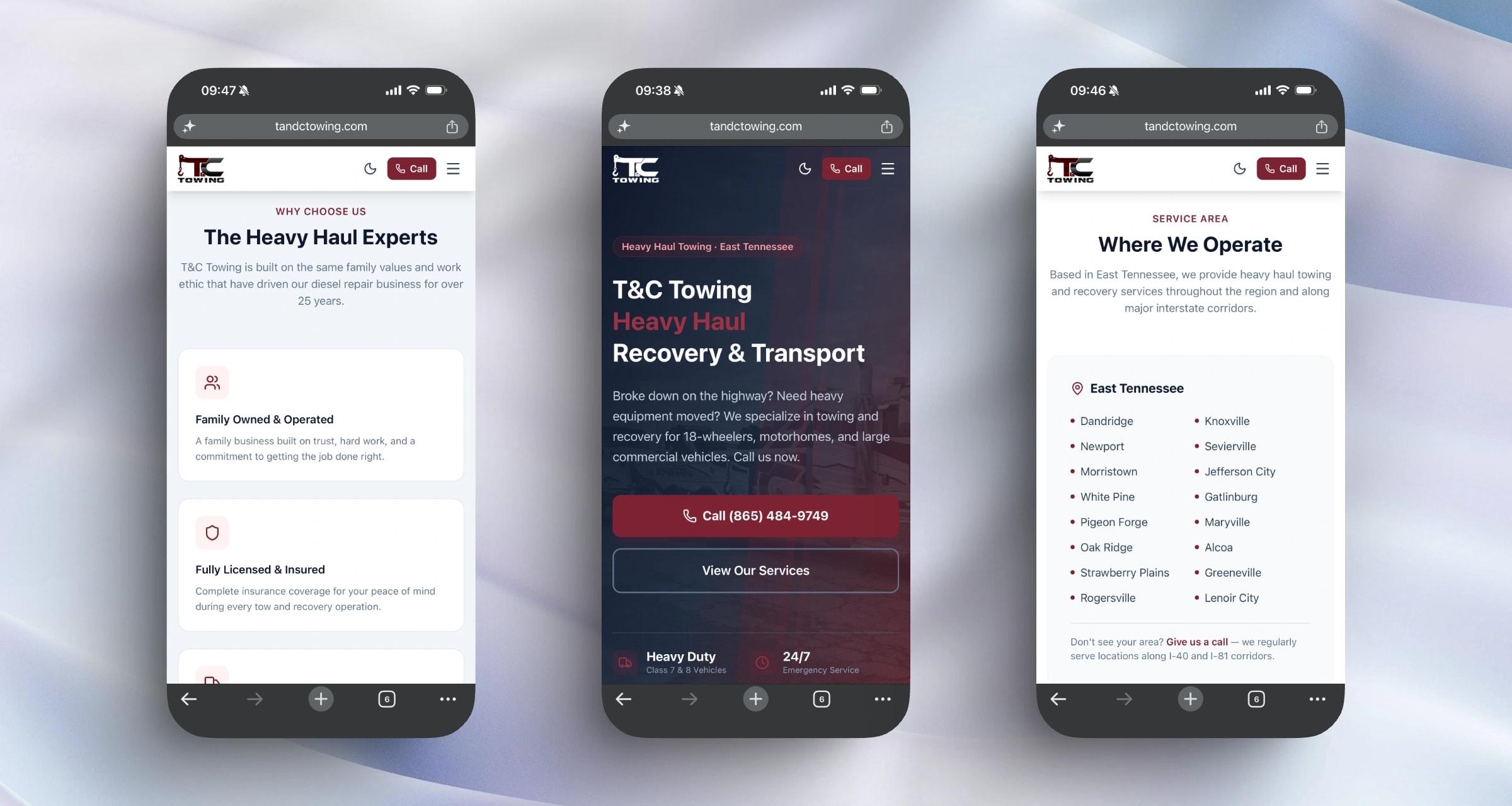 T&C Towing mobile